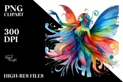 Vibrant Fairy Drawing | Sublimation | Clipart Product Image 3