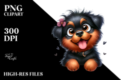 Happy Rottweiler Pup, Watercolor PNG Product Image 2