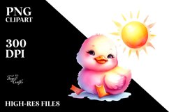 Smiling Baby Duck under Sun PNG Product Image 2