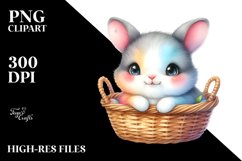 Colorful Rabbit in Basket | Clipart Product Image 1