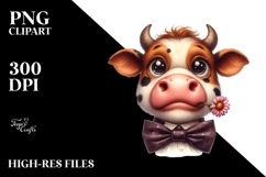 Funny Cow with Bow, Transparent PNG Product Image 2