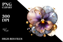 Glossy Pansy Splash PNG Product Image 2