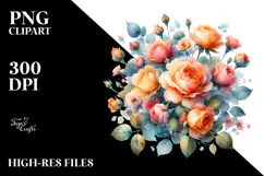 Colorful Pastel Rose with Glossy Petals, High-Res PNG Product Image 2