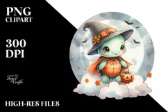 Cute Baby Turtle Halloween PNG Product Image 1