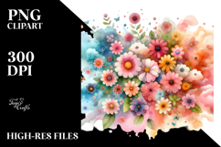 Colorful Flower Painting PNG Product Image 2