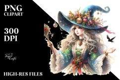 Watercolor Witch Christmas Costume | Sublimation | Clipart Product Image 1