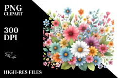 Colorful Flower Painting PNG Product Image 2