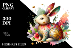 Colorful Bunny Made of Wood PNG Product Image 2