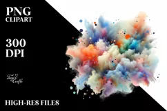 Colorful Watercolor Splash with Golden Foil Product Image 1