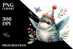 Baby Hummingbird with Party Hat, PNG Product Image 2