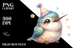 Baby Hummingbird with Party Hat, PNG Product Image 2