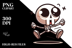 Silly Cartoon Skeleton Jumping, Playful Art Product Image 2