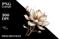 Glossy Metallic Magnolia PNG Product Image 2