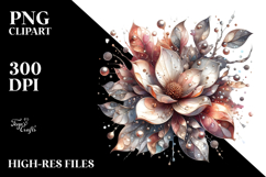 Abstract Shiny Magnolia Metallic Insertions PNG Product Image 2