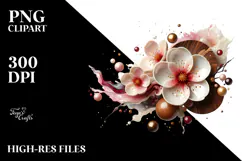 Abstract Glossy Cherry Blossom PNG Product Image 2