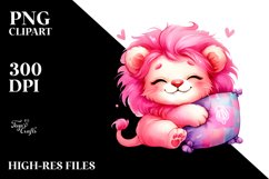 Cuddling Pillow Baby Lion PNG Product Image 2