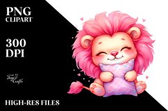 Cuddling Pillow Baby Lion PNG Product Image 2