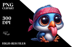 Exaggerated Bird with Bandana, PNG Product Image 2