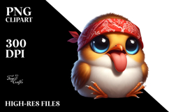 Exaggerated Bird with Bandana, PNG Product Image 2