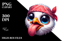 Exaggerated Bird with Bandana, PNG Product Image 2