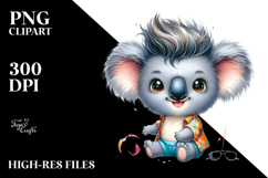 Energetic Baby Koala with Big Eyes PNG Product Image 2