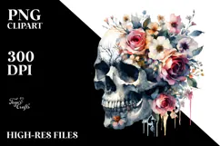 Colorful Skull Painting PNG Product Image 2
