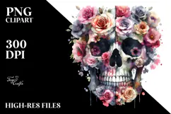 Colorful Skull Painting PNG Product Image 2