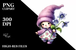 Baby GNOME with Big Hat, Violet PNG Product Image 2