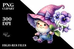 Baby GNOME with Big Hat, Violet PNG Product Image 2