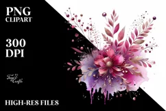 Colorful Magenta Watercolor Background | Clipart Product Image 1