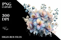 Glossy Transparent Pastel Delphinium, PNG Product Image 3