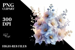 Glossy Transparent Pastel Delphinium, PNG Product Image 1