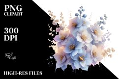 Glossy Transparent Pastel Delphinium, PNG Product Image 3