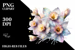 Glossy Transparent Pastel Narcissus, PNG Product Image 3