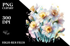 Glossy Transparent Pastel Narcissus, PNG Product Image 1