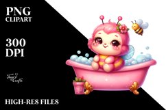 Sitting Bathtub Baby Bee PNG Product Image 2