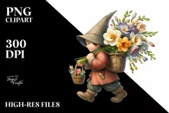 Detailed Gnome Freesia Bouquet | Clipart Product Image 3