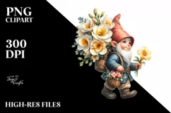 Detailed Gnome Freesia Bouquet | Clipart Product Image 3