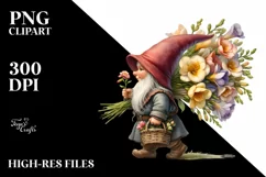 Detailed Gnome Freesia Bouquet | Clipart Product Image 1