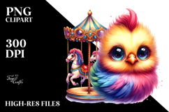 Vibrant Watercolor Goofy Cute Baby Chicken PNG Product Image 2