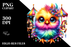 Vibrant Watercolor Goofy Cute Baby Chicken PNG Product Image 2