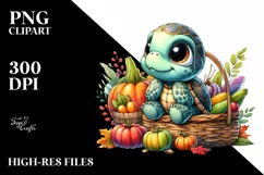Colorful Artistic Baby Turtle Quirky | Sublimation | Clipart Product Image 1