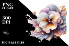 Abstract Pastel Shiny Pansy | Clipart Product Image 3