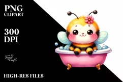 Sitting Bathtub Baby Bee PNG Product Image 2