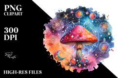 Colorful Magical Mushroom Celestial | Clipart Product Image 3