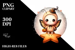 Cute Baby Butterfly Halloween PNG Product Image 1