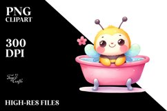 Sitting Bathtub Baby Bee PNG Product Image 2