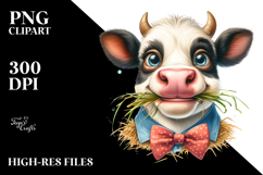 Funny Cow with Bow and Tie, High-Res PNG Product Image 2