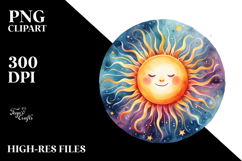 Very Simple Watercolor Sun PNG Product Image 2
