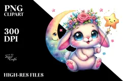 Goofy Baby Bunny with Magic Wand PNG Product Image 2